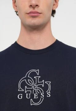 Guess BASIC QUATTRO TEE - Print T-shirt - Smart Blue -Guess Clothing Sale 655a3c1b531746d6810019906b3c7335