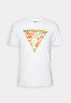 Guess Ss Bsc Abstract Tri Logo - Print T-Shirt - Pure White -Guess Clothing Sale 65e6ec5eb35741b2895aa0dbc28d303e