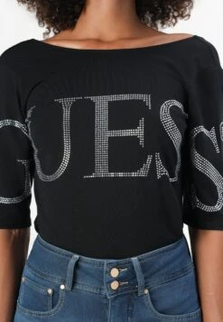 Guess LOWBACK BLING BODYSUIT - Print T-shirt - Jet Black -Guess Clothing Sale 65eda04ec19840aaa5f92c0bce769c02