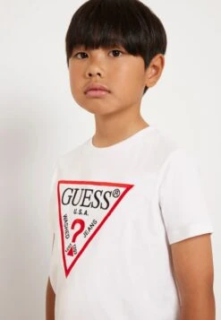 Guess LOGO TRIANGULAIRE FRONTAL - Print T-shirt - Blanc