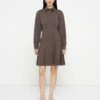 LEDA FLARED DRESS - Shirt Dress - Chocolate Brownie