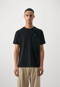 Guess SS CN PATCH - Basic T-shirt - Jet Black