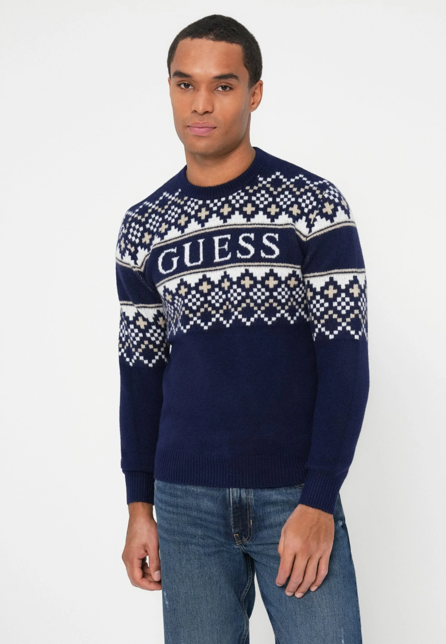 Guess JACQUARD - Jumper - Smart Blue 4 Guess JACQUARD - Jumper - Smart Blue - Image 4