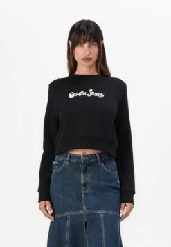CROPPED FLOWER - Sweatshirt - Jet Black
