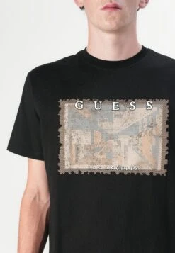 Guess TEE - Print T-shirt - Jet Black -Guess Clothing Sale 6f360a3431d24c7fa4d4a5a1aeb8fff9
