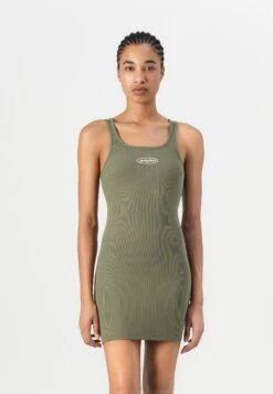 TANK SLIM EMBRO - Shift Dress - Olive Light Green