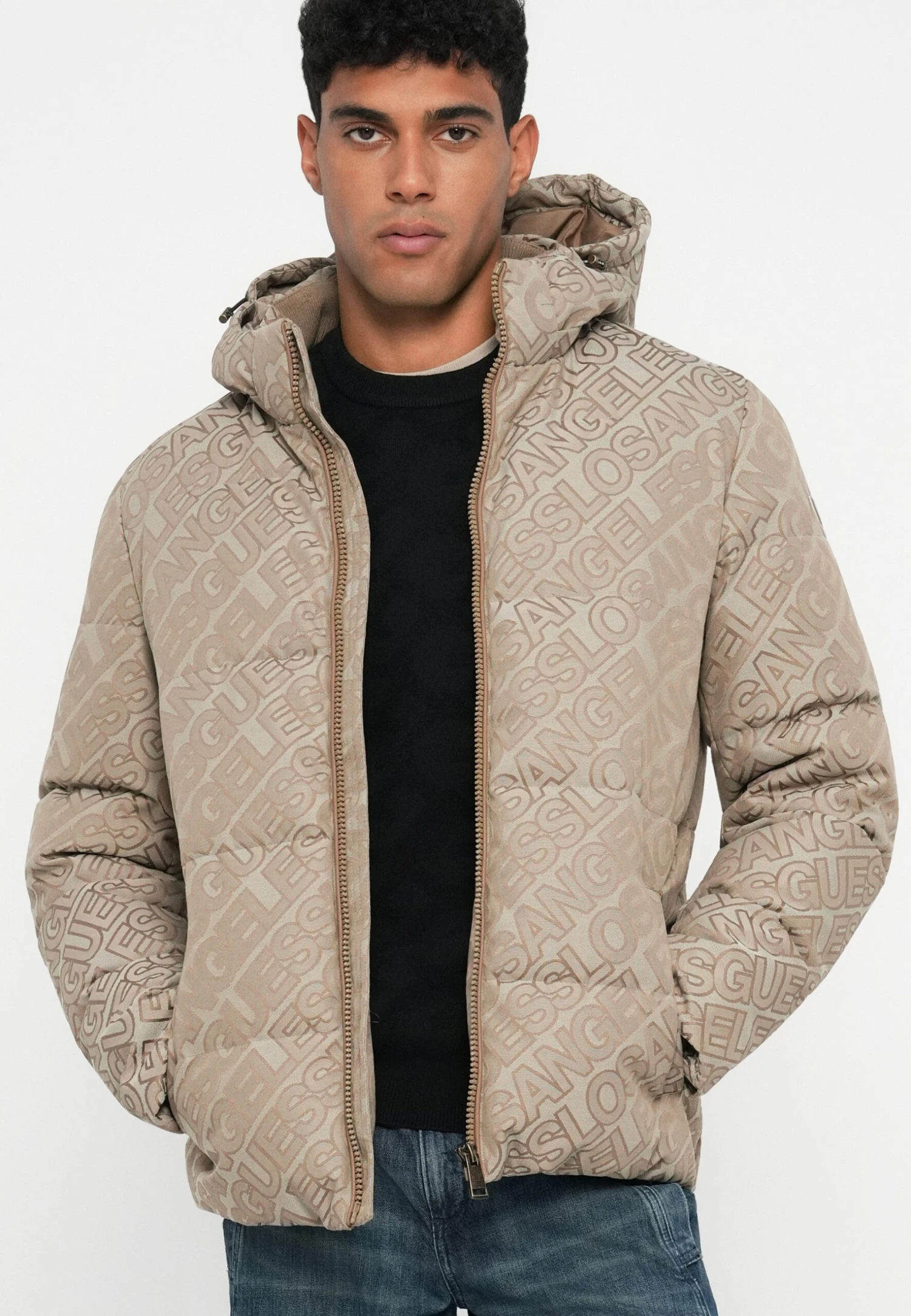 Guess ALL OVER LOGO JACKET - Winter Jacket - Brown 4 Guess ALL OVER LOGO JACKET - Winter Jacket - Brown - Image 4