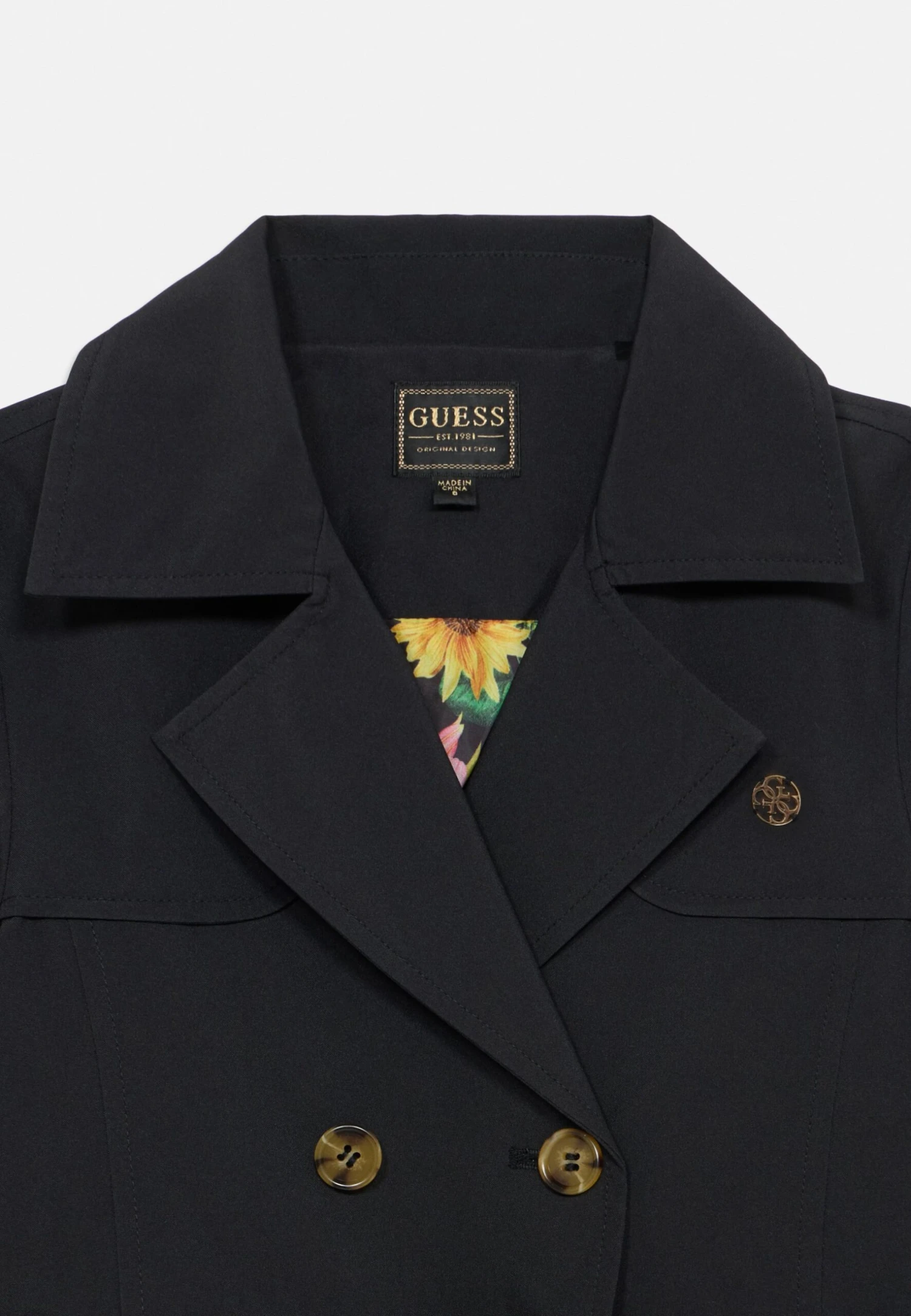 Guess JUNIOR CANVAS LS - Trenchcoat - Jet Black 3 Guess JUNIOR CANVAS LS - Trenchcoat - Jet Black - Image 3