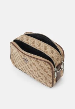 Guess Strave Camera Bag Double Zip Unisex - Across Body Bag - Beige/Brown -Guess Clothing Sale 735e7531cfa145758e391814e38be7b4