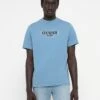 Guess SMALL LOGO TEE - Print T-shirt - Parisian Roof Blue