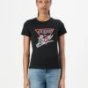 Guess PEARLS LOVE TRIANGLE TEE - Print T-shirt - Jet Black