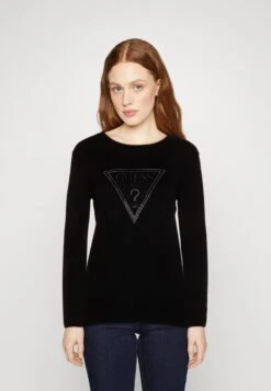 Guess Ls Rn Diane Triangle Logo Swtr - Jumper - Jet Black