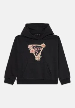 Guess JUNIOR OVERSIZE HOODED - Sweatshirt - Jet Black