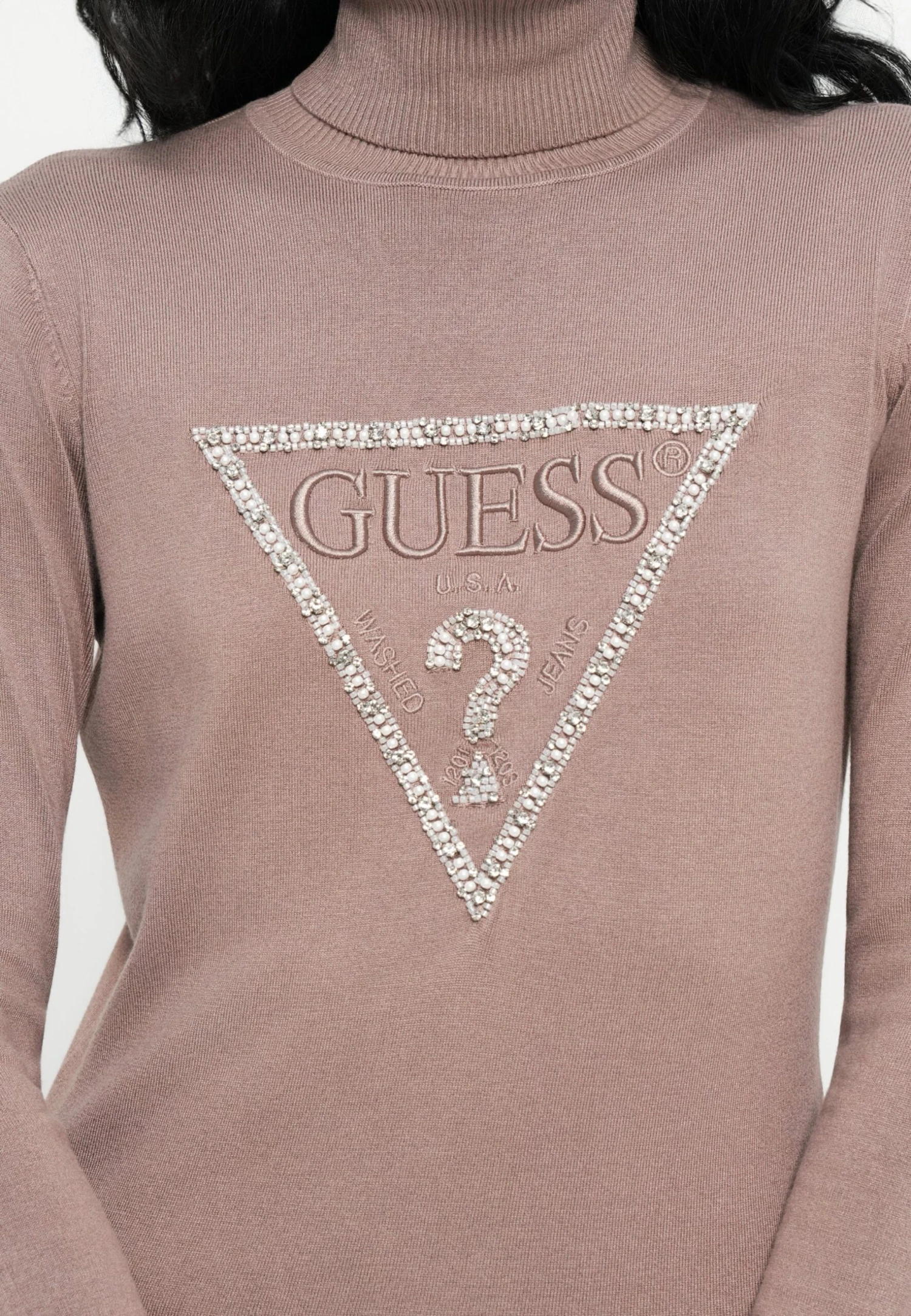 Guess MELANIE TRIANGLE LOGO - Jumper - Silk Taupe 6 Guess MELANIE TRIANGLE LOGO - Jumper - Silk Taupe - Image 6