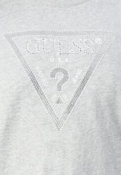 Guess TRIANGLE TEE - Print T-shirt - Light Melange Grey -Guess Clothing Sale 783387189376466181b5a841c2ef184e