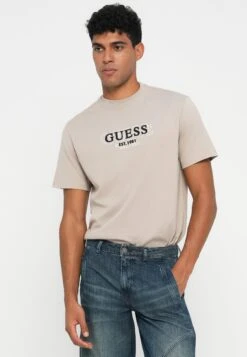 Guess SMALL LOGO TEE - Print T-shirt - Pasadena Stone -Guess Clothing Sale 79379426740c4ef7a6ae6ecd63b8e055