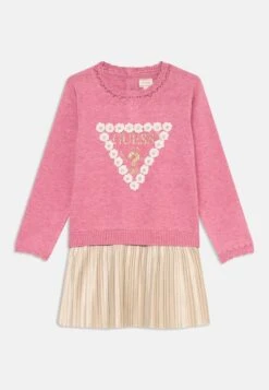 Guess TODDLERLS MIXED FABRIC DRESS - Jumper Dress - Polly Pink
