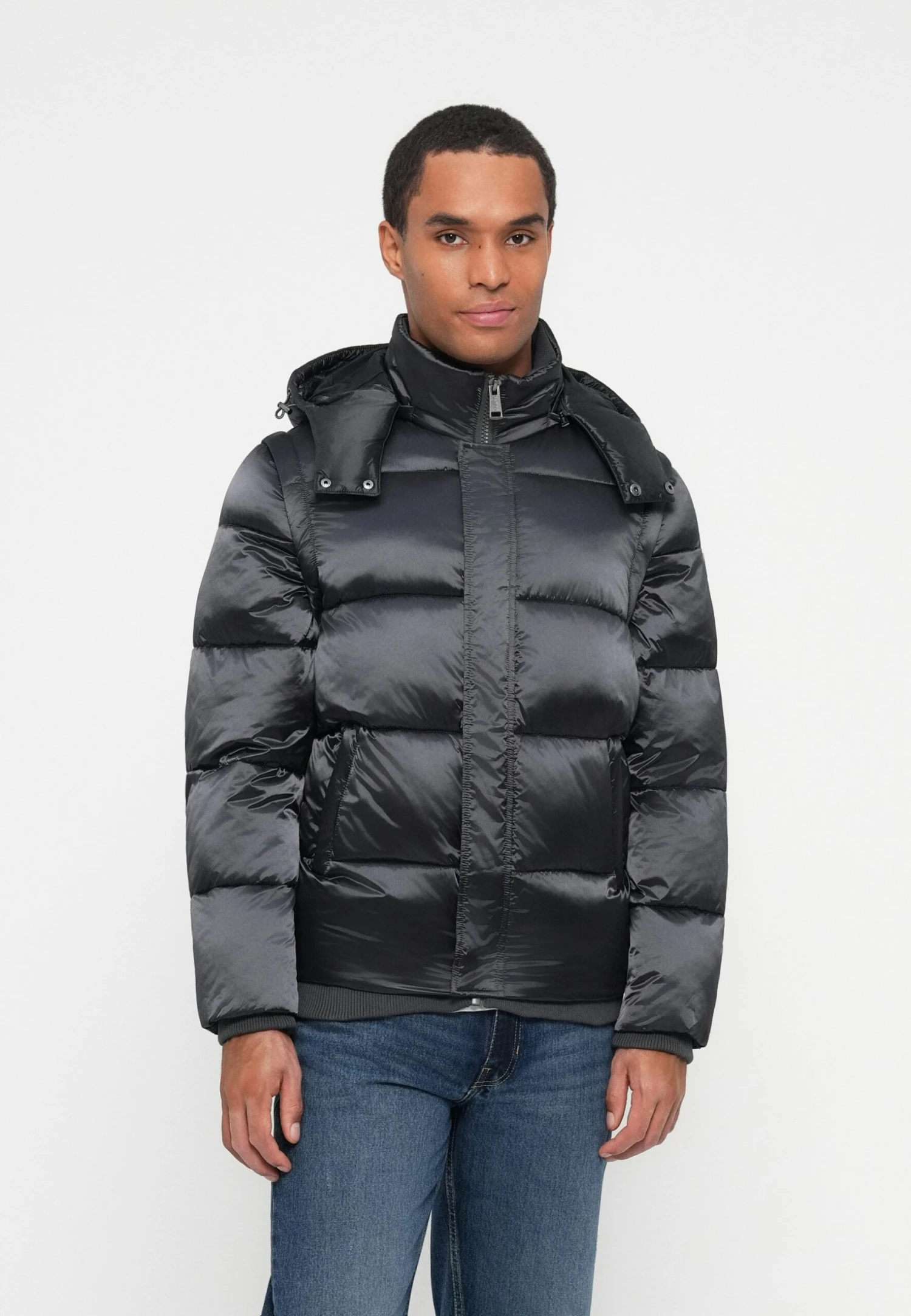 Guess METALLIZED JACKET - Winter Jacket - New Asphalt 1 Guess METALLIZED JACKET - Winter Jacket - New Asphalt