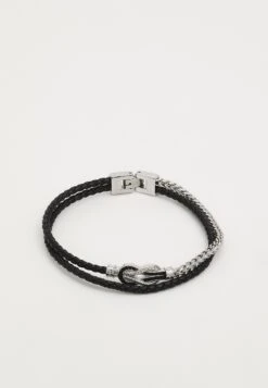 Guess SAILOR KNOT UNISEX - Bracelet - Silver-coloured/black -Guess Clothing Sale 7bf956ba8c9d49d98f6e6b88301edac7