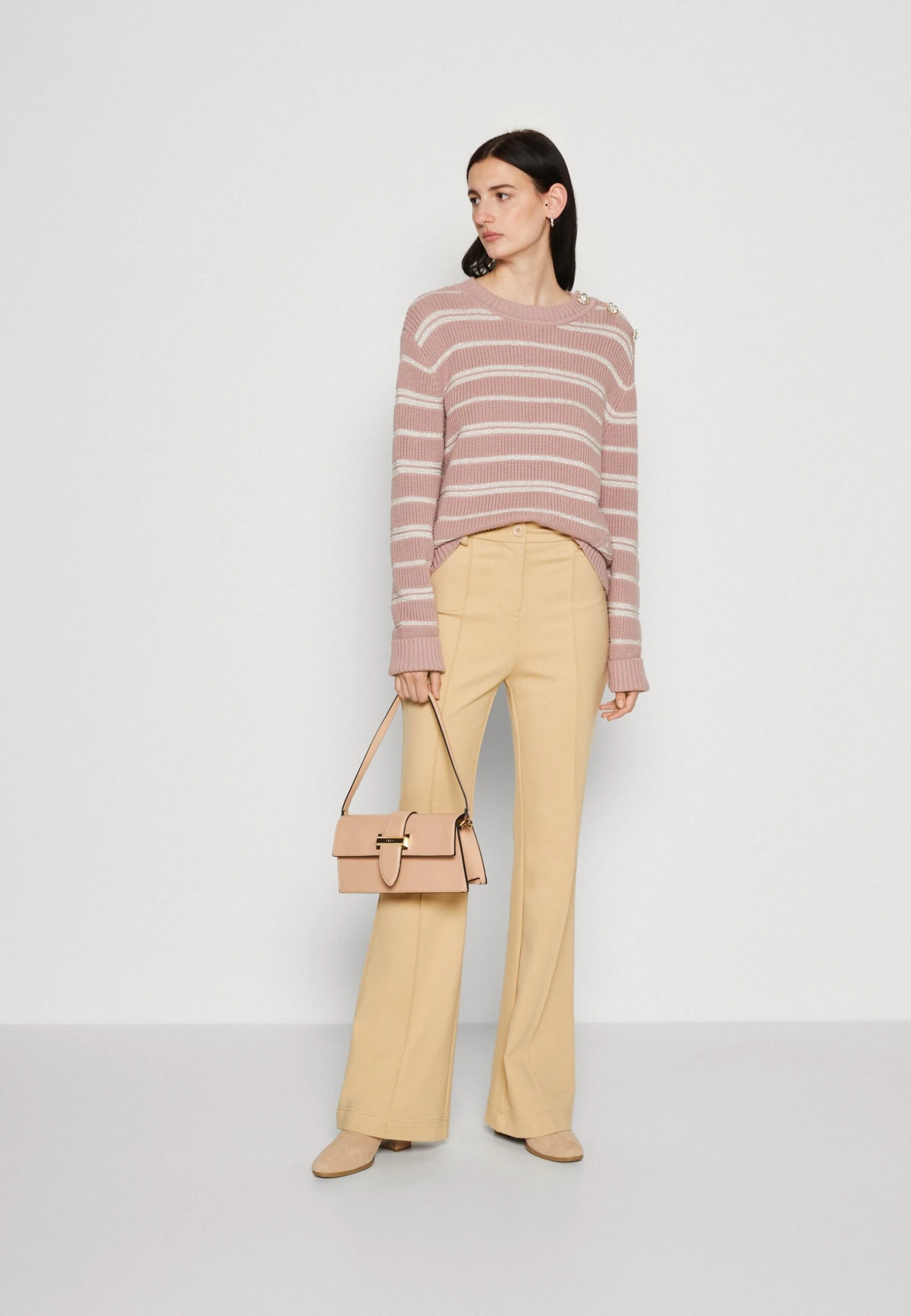 Guess Ls Striped Jewel Btn - Jumper - Rosy Violet And Blus 2 Guess Ls Striped Jewel Btn - Jumper - Rosy Violet And Blus - Image 2