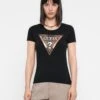 Guess LEO TRIANGLE TEE - Print T-shirt - Jet Black