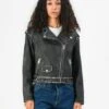 Guess CHARLENE BIKER - Faux Leather Jacket - Jet Black