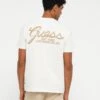 Guess SCRIPT LOGO TEE - Print T-shirt - Pure White