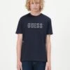 Guess EMBOSSED LOGO TEE - Print T-shirt - Smart Blue