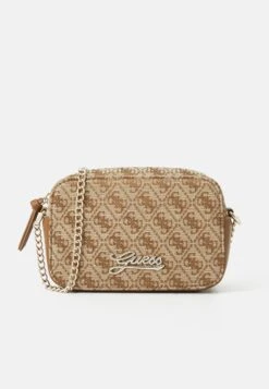 Guess CAMERA BAG UNISEX - Cross Body Bag - Beige Blanco