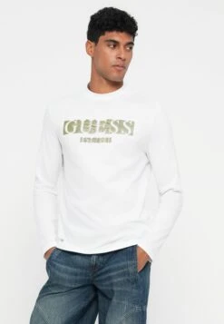 Guess LOGO FLOCK TEE - Long Sleeved Top - Pure White -Guess Clothing Sale 81c0ca898b0a4b91bc93f642aa4d7c7f