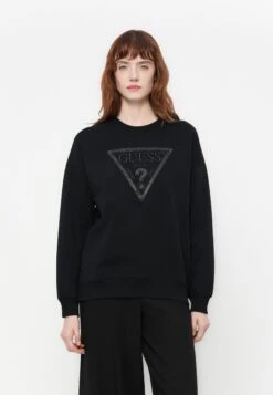 Guess TRIANGLE SWEATSHIRT - Sweatshirt - Jet Black