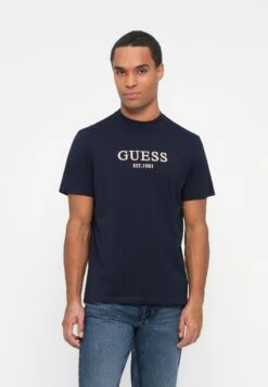 Guess LOGO TEE - Print T-shirt - Smart Blue