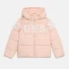 Guess JUNIOR HOODED PADDED PUFFER ZIP - Winter Jacket - Blissful Pink