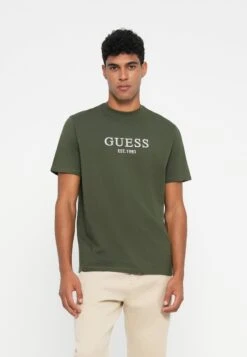 Guess LOGO TEE - Print T-shirt - Green Depths