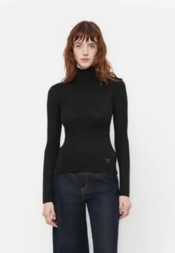 Guess ANITA TURTLE - Long Sleeved Top - Jet Black Heather