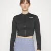 Guess Azalea Zip Active Solid - Long Sleeved Top - Jet Black