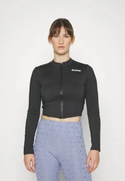 Guess Azalea Zip Active Solid - Long Sleeved Top - Jet Black