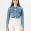 Guess GEMMA CROP JACKET - Denim Jacket - Sunset Bliss