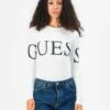 Guess LOGO - Long Sleeved Top - Pure White