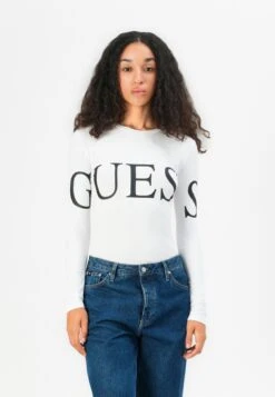 Guess LOGO - Long Sleeved Top - Pure White