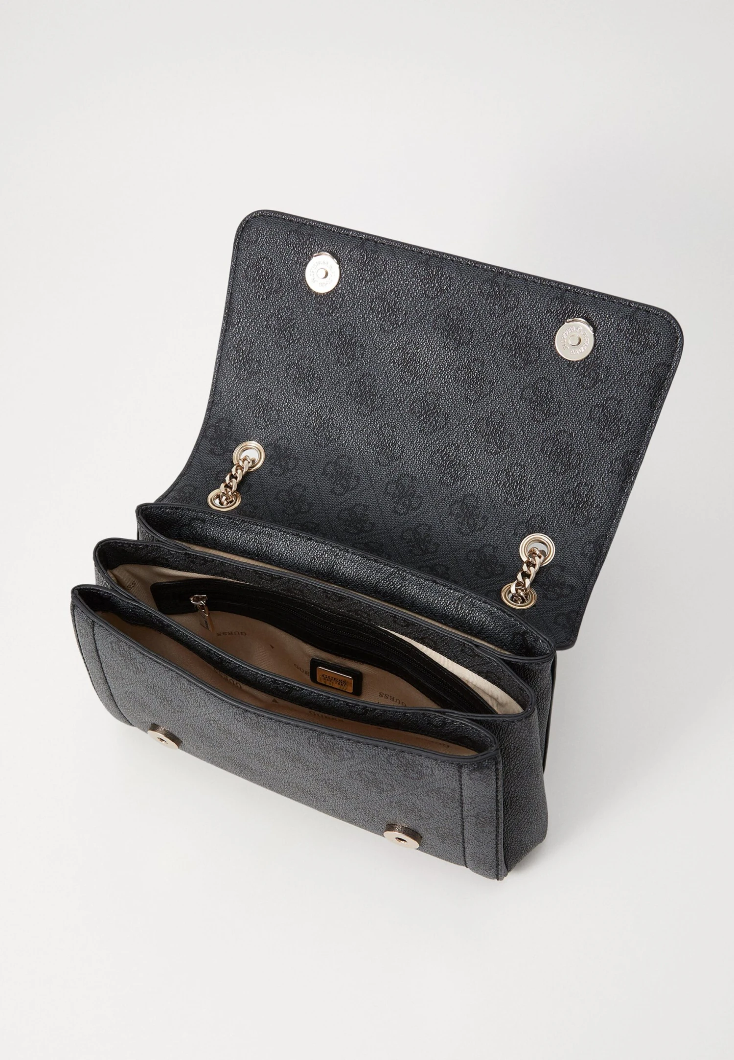 Guess NOELLE II XBODY FLAP - Cross Body Bag - Coal 4 Guess NOELLE II XBODY FLAP - Cross Body Bag - Coal - Image 4