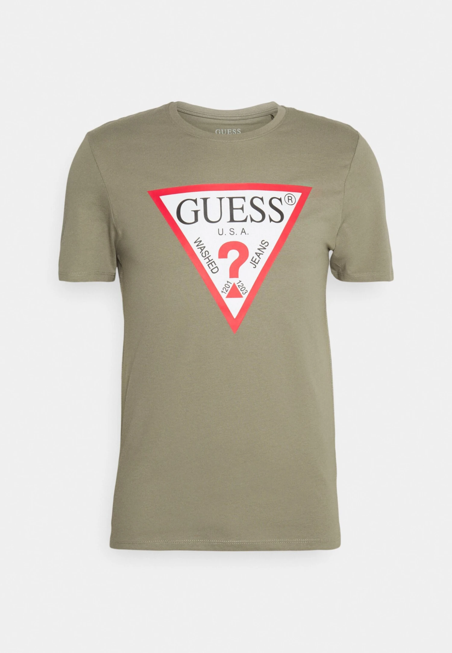 Guess Original Logo Tee - Print T-Shirt - Mossy Green 1 Guess Original Logo Tee - Print T-Shirt - Mossy Green