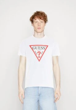 Guess Original Logo Tee - Print T-Shirt - Pure White