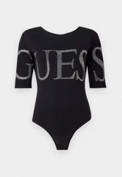 Guess LOWBACK BLING BODYSUIT - Print T-shirt - Jet Black -Guess Clothing Sale 88abc2516b6648eb8b6ed9b9ab1efe25