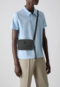 Guess MILANO MINI CAMERA BAG - Cross Body Bag - Dark Black