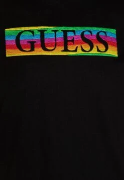 Guess Pride Wave Logo Tee - Print T-Shirt - Jet Black -Guess Clothing Sale 8ae282e8a80b4be89d84ecc48a51dae8