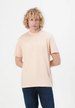 Guess BOX LOGO TEE - Print T-shirt - Blissful Pink -Guess Clothing Sale 8b4c0421ad824b9d98e78568048cecda