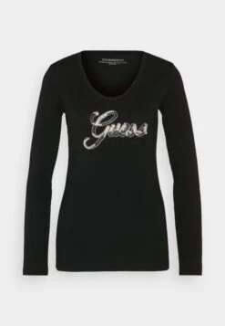 Guess Script - Long Sleeved Top - Black -Guess Clothing Sale 8c1e8093a6c543589e2bcf05b682f866