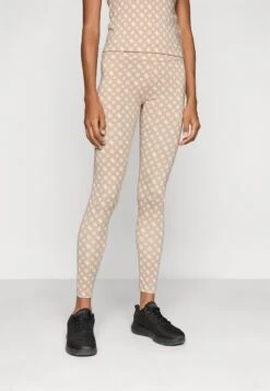 Guess PEONY LOGOMANIA LEGGINGS - Leggings - Beige