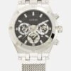 Guess Continental - Chronograph Watch - Silver-Coloured Tone/Black Sunray